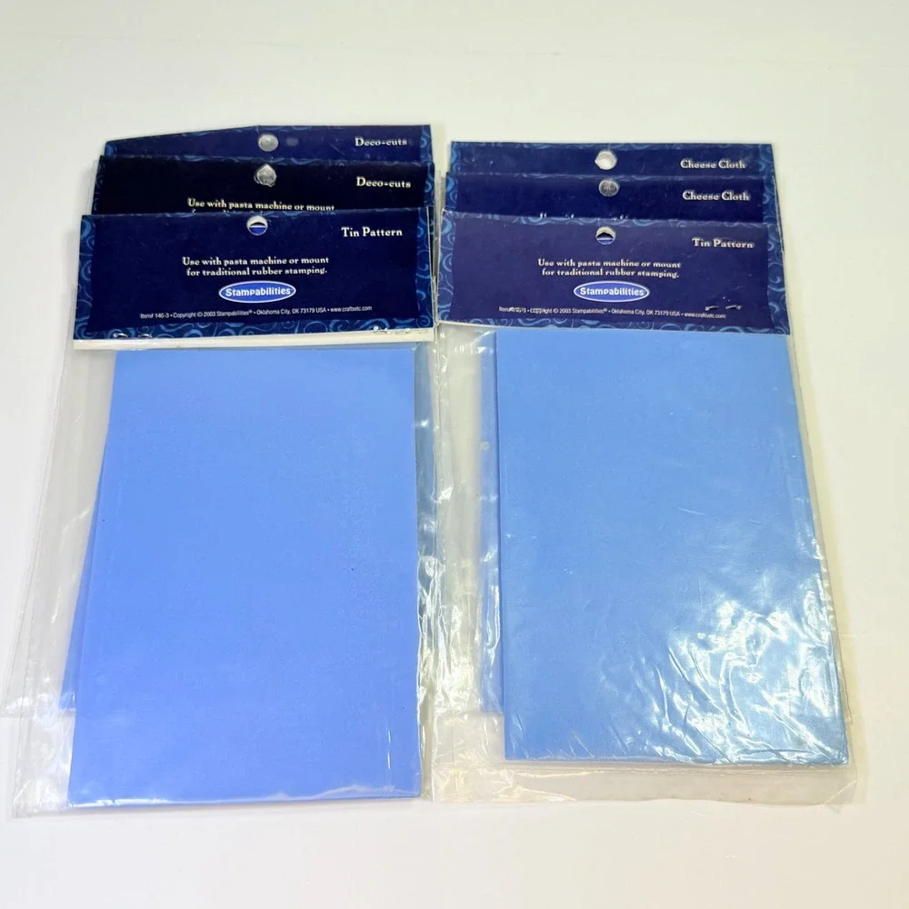 Stampabilities Texture Gallery Rubber Mats for Polymer Clay Set of 6 Blue